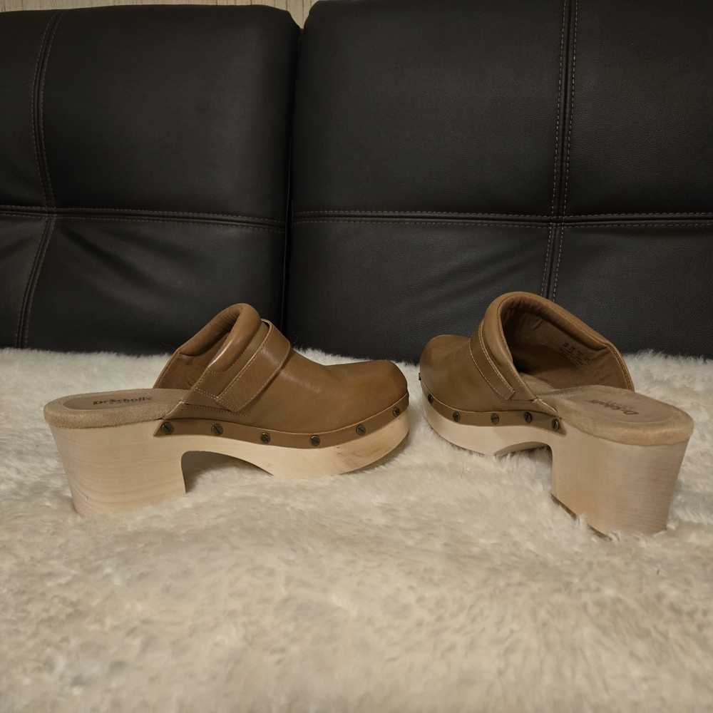 Dr. Scholl's Brown Leather Clogs